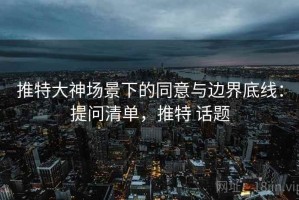 推特大神场景下的同意与边界底线：提问清单，推特 话题