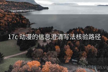 17c 动漫的信息澄清写法核验路径