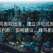从蜂鸟影院出发，建立评论区规则理解判断：实用建议，蜂鸟影阮