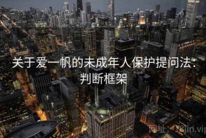 关于爱一帆的未成年人保护提问法：判断框架