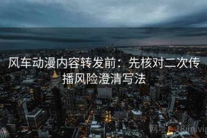 风车动漫内容转发前：先核对二次传播风险澄清写法