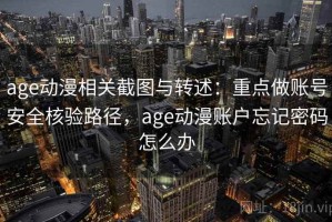 age动漫相关截图与转述：重点做账号安全核验路径，age动漫账户忘记密码怎么办