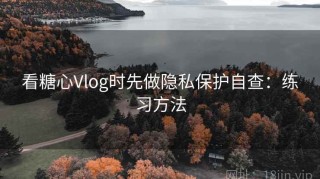 看糖心Vlog时先做隐私保护自查：练习方法