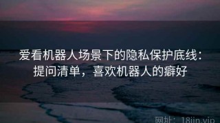 爱看机器人场景下的隐私保护底线：提问清单，喜欢机器人的癖好