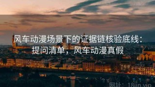 风车动漫场景下的证据链核验底线：提问清单，风车动漫真假