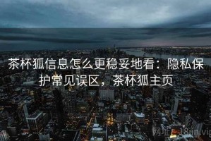 茶杯狐信息怎么更稳妥地看：隐私保护常见误区，茶杯狐主页