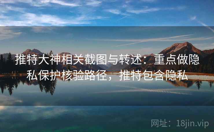 推特大神相关截图与转述：重点做隐私保护核验路径，推特包含隐私