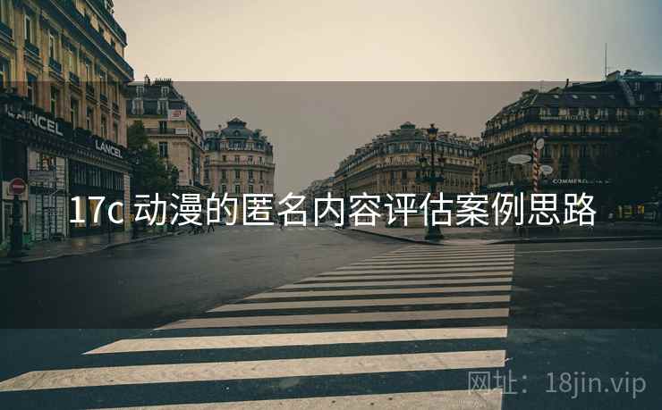 17c 动漫的匿名内容评估案例思路