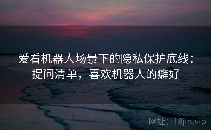 爱看机器人场景下的隐私保护底线：提问清单，喜欢机器人的癖好
